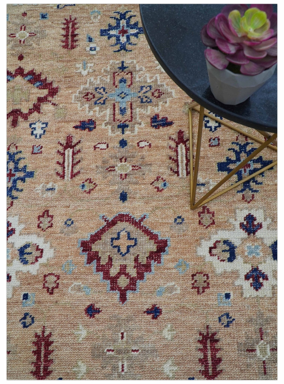 Astra Custom Made Turkish Peach Hand knotted Wool Rug.