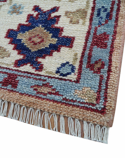 Astra Custom Made Turkish Peach Hand knotted Wool Rug.