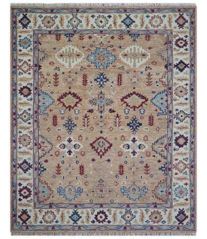 Astra Custom Made Turkish Peach Hand knotted Wool Rug.