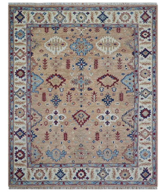 Astra Custom Made Turkish Peach Hand knotted Wool Rug.