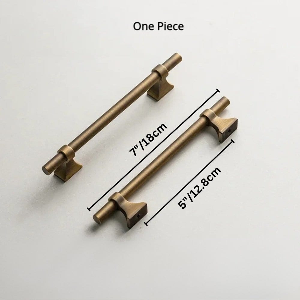 Residence Supply Hole To Hole: 3.8" / 9.6cm Atiq Brass Knob & Pull Bar