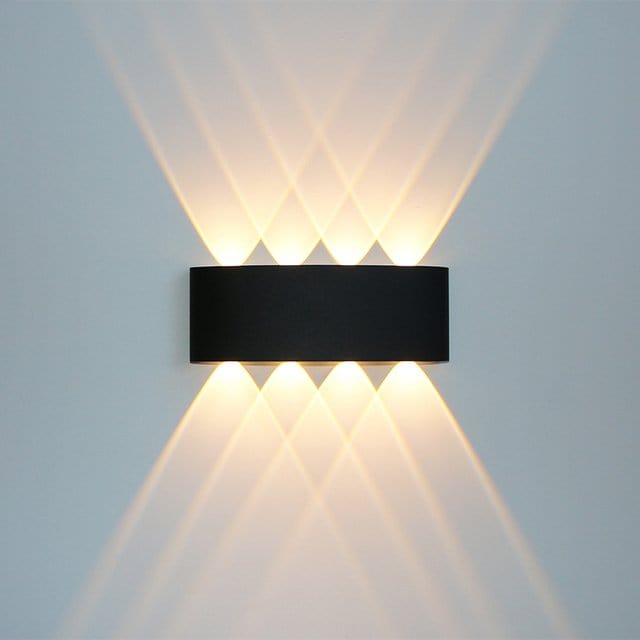 Residence Supply Black - 8.6" x 3.1" x 1.6" / 21.9cm x 8cm x 4cm - 8W / Warm White (2700-3500K) Avivah Outdoor Wall Lamp