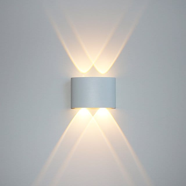 Residence Supply White - 4.7" x 3.1" x 1.6" / 12cm x 8cm x 4cm - 4W / Warm White (2700-3500K) Avivah Outdoor Wall Lamp
