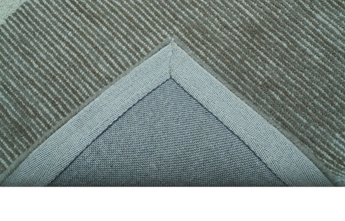 Azure Custom Made Geometrical Charcoal And Gray Hand Tufted Wool  Rug.