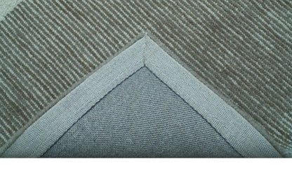 Azure Custom Made Geometrical Charcoal And Gray Hand Tufted Wool  Rug.