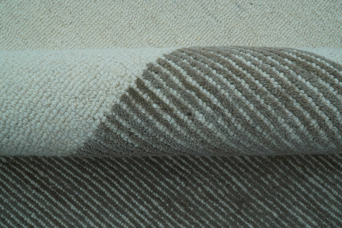 Azure Custom Made Geometrical Charcoal And Gray Hand Tufted Wool  Rug.
