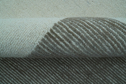 Azure Custom Made Geometrical Charcoal And Gray Hand Tufted Wool  Rug.