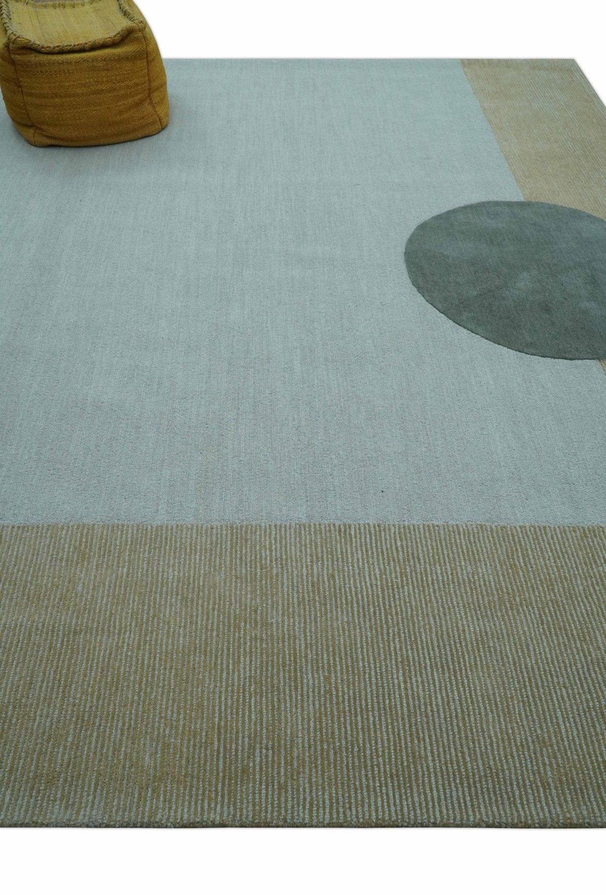 Azure Custom Made Modern Design Gray and Brown Hand Tufted Wool Rug.