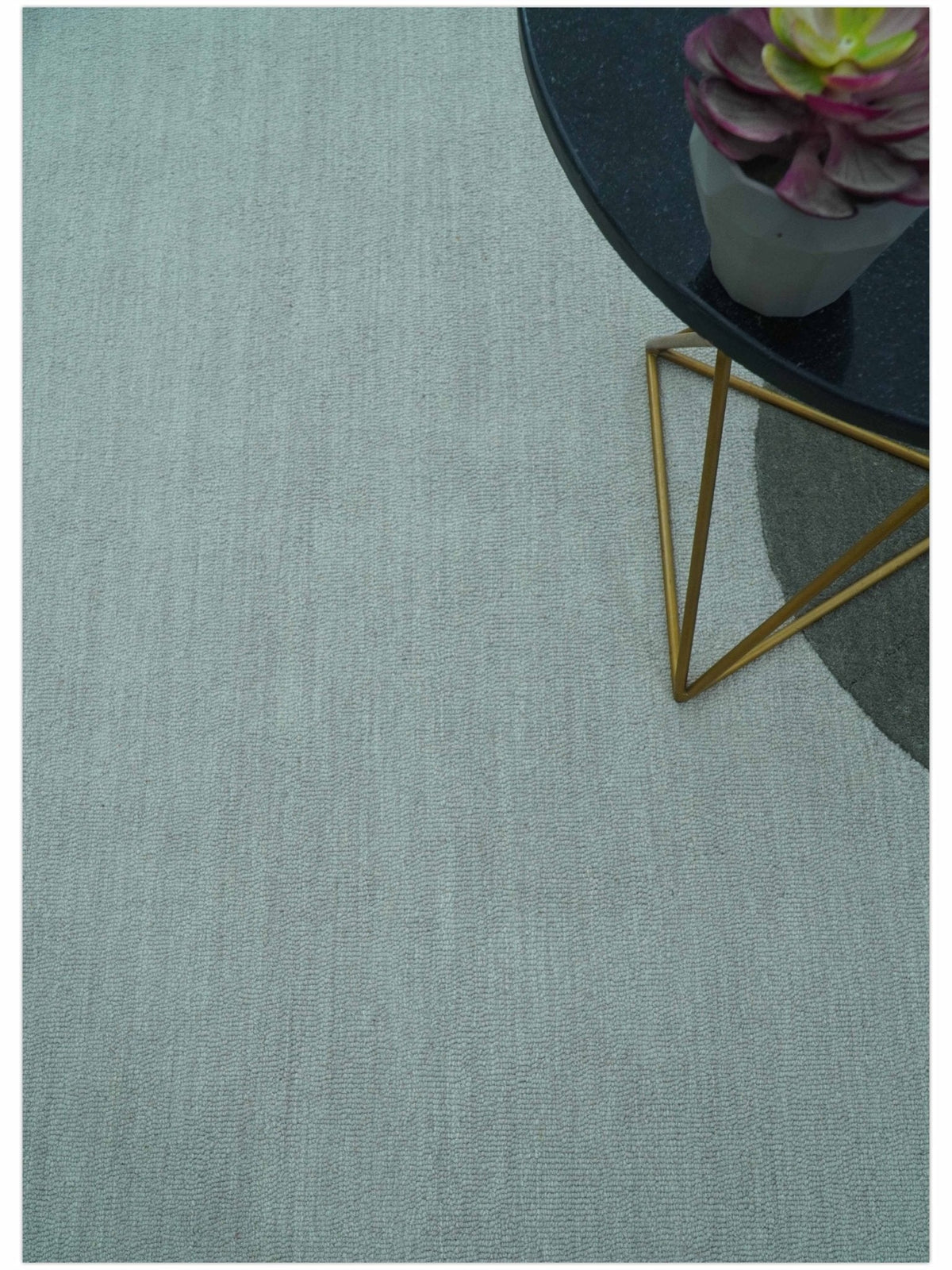 Azure Custom Made Modern Design Gray and Brown Hand Tufted Wool Rug.