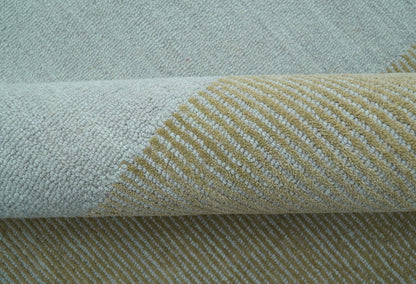 Azure Custom Made Modern Design Gray and Brown Hand Tufted Wool Rug.