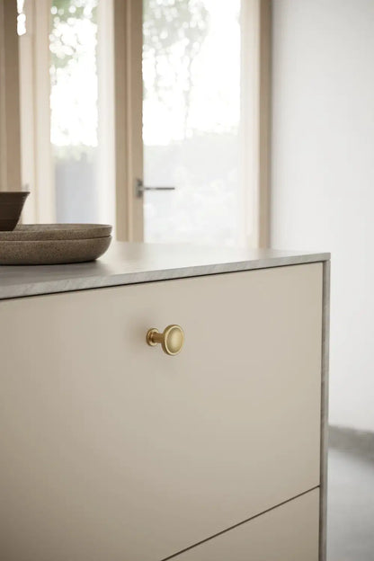 Dark Brushed Gold "Chateau" Cabinet Knobs and Drawer Pull.