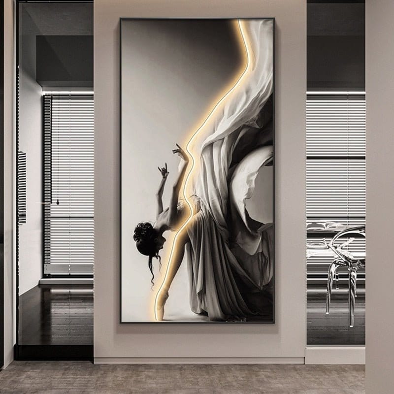 Residence Supply Swan Lake / Small - 20" x 39" / 50 x 100cm / Black Frame Ballet Lines Illuminated Art