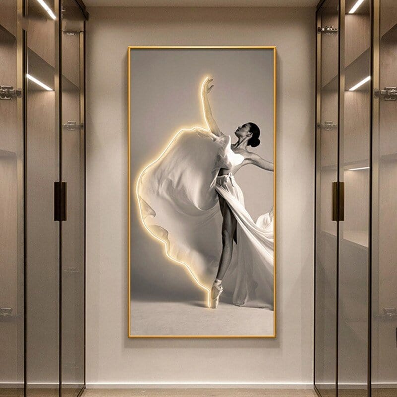 Residence Supply Crescendo / Small - 20" x 39" / 50 x 100cm / Black Frame Ballet Lines Illuminated Art