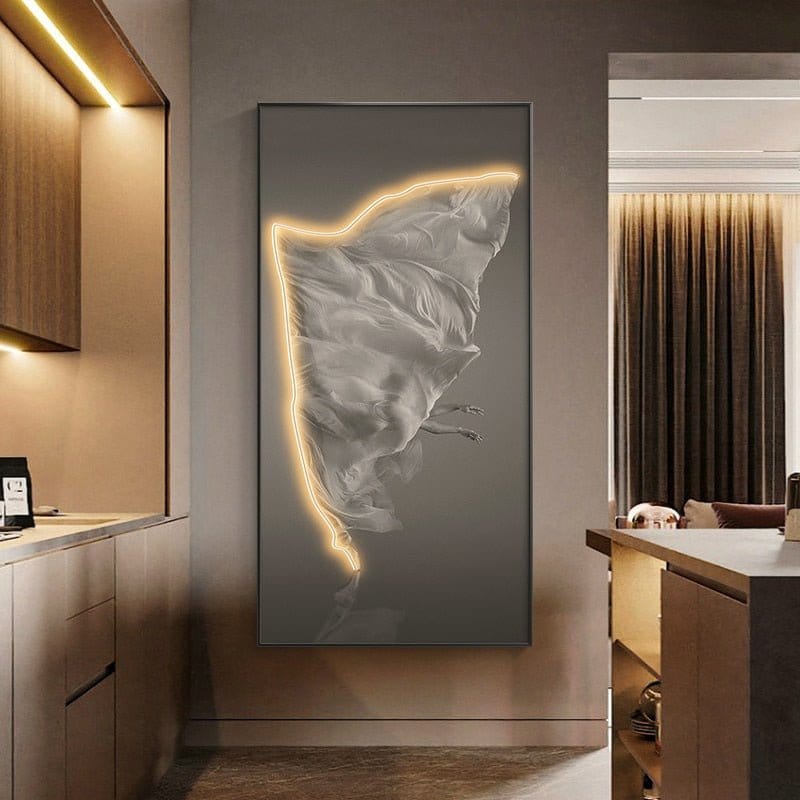 Residence Supply Flight / Small - 20" x 39" / 50 x 100cm / Black Frame Ballet Lines Illuminated Art