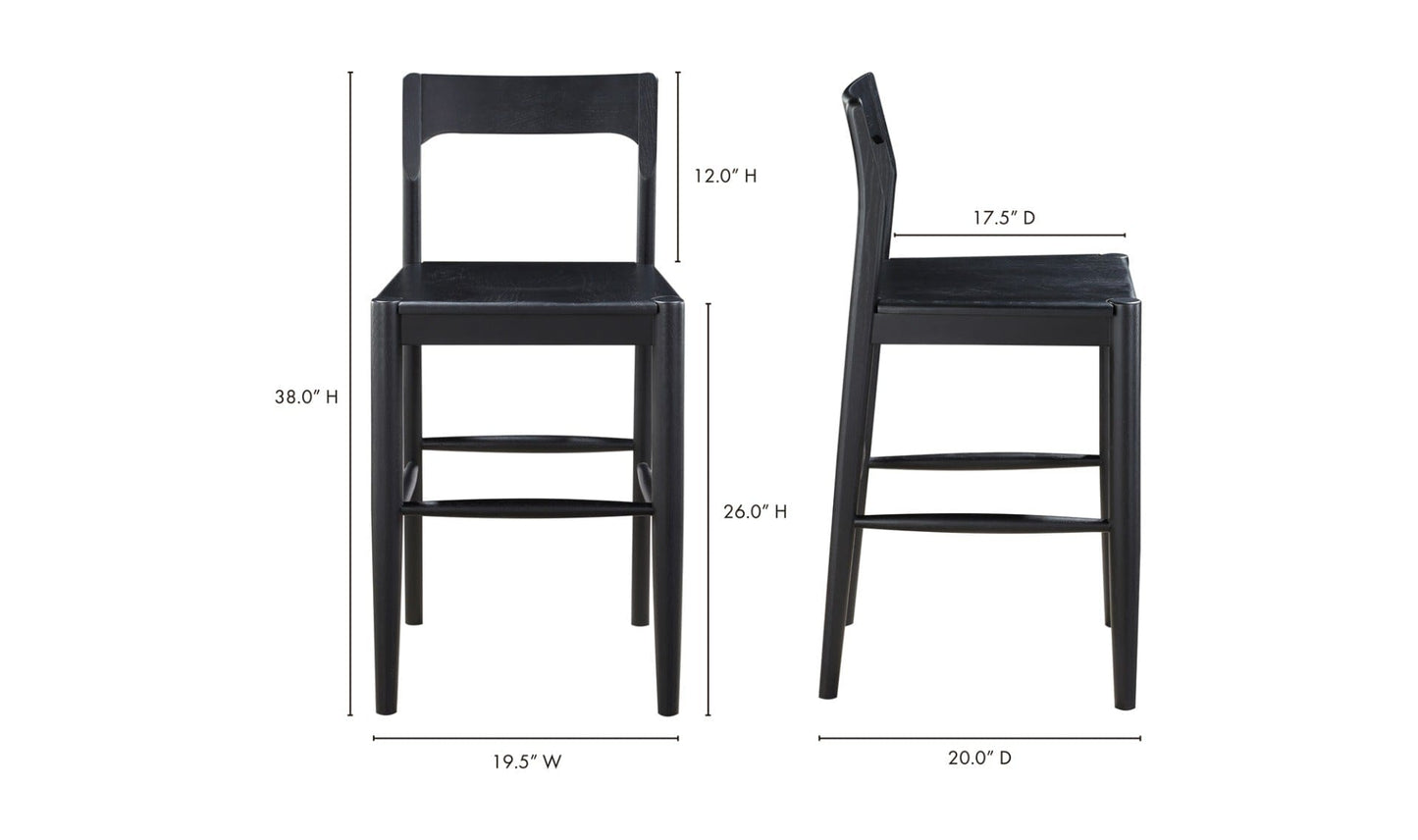 Moe's Home Collection Bar stool OWING COUNTER STOOL BLACK OWING COUNTER STOOL BLACK