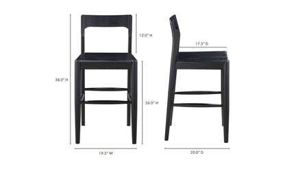 Moe's Home Collection Bar stool OWING COUNTER STOOL BLACK OWING COUNTER STOOL BLACK