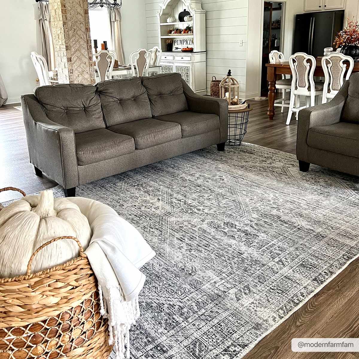 Barny Gray Blue Washable Rug - Clearance.