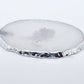 debelleo Barware White Agate Geode Coaster Natural Cut with Plated Edge
