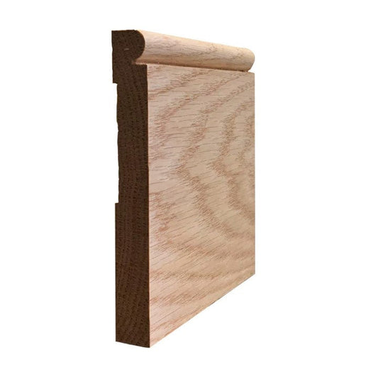 NewMouldings Baseboard Red Oak / 94 inches EWBB26 Beaded 5-1/4 inch Tall Baseboard Moulding EWBB26 Beaded 5-1/4 inch Tall Baseboard Moulding