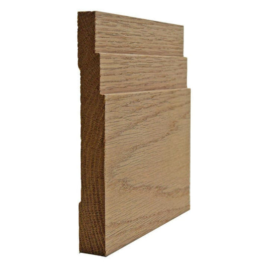 NewMouldings Baseboard Red Oak / 94 inches EWBB29 Stepped 5-1/4 inch Tall Baseboard Molding EWBB29 Stepped 5-1/4 inch Tall Baseboard Molding