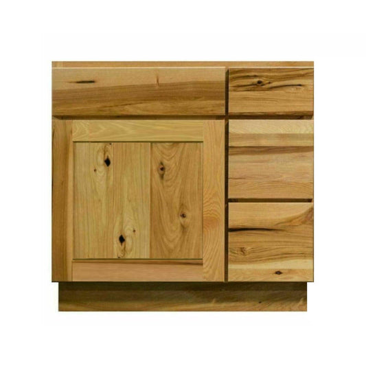 Riley & Higgs Bathroom Vanity 30 Inch Hickory Shaker Single Sink Bathroom Vanity with Drawers on the Right