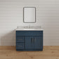Riley & Higgs Bathroom Vanity 36 Inch Navy Blue Shaker Single Sink Bathroom Vanity with Drawers on the Left