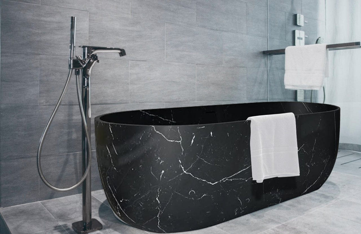 Villohome | Online Flooring Shop Bathtubs Marble / (W)32" (L)72" (H)20" / Polished Alexandrette Black Marble Bathtub Hand-carved from Solid Marble Block (W)32" (L)72" (H)20" Alexandrette Black Marble Bathtub Hand-carved from Solid Marble Block (W)32" (L)72" (H)20"