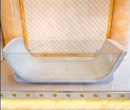 Villohome | Online Flooring Shop Bathtubs Marble/Glass / (W)32" (L)79" (H)24" / Polished Carrara White Marble Bathtub Strong Tempered Glass Side Walls Polished (W)32" (L)79" (H)24" Carrara White Marble Bathtub Strong Tempered Glass Side Walls Polished (W)32" (L)79" (H)24"