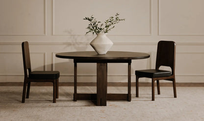 Glenn Round Dining Table Dark Brown