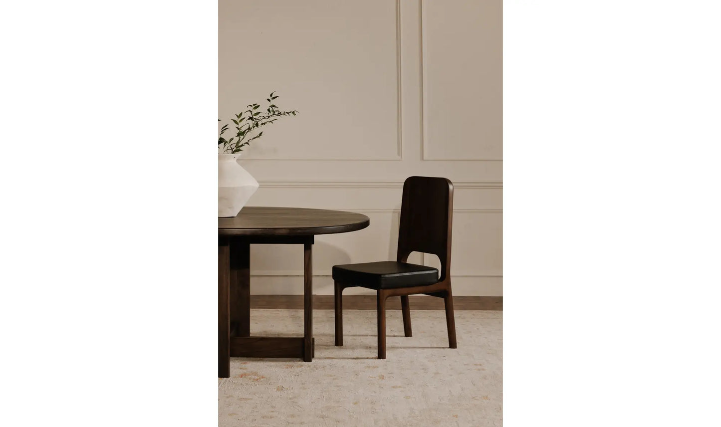 Glenn Round Dining Table Dark Brown