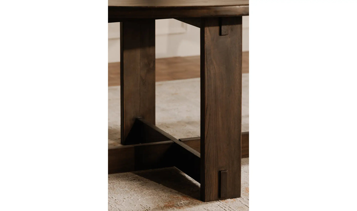 Glenn Round Dining Table Dark Brown