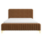 Ashcroft Furniture Co Bed King / Cognac Bethany Velvet Upholstered Platform Bed