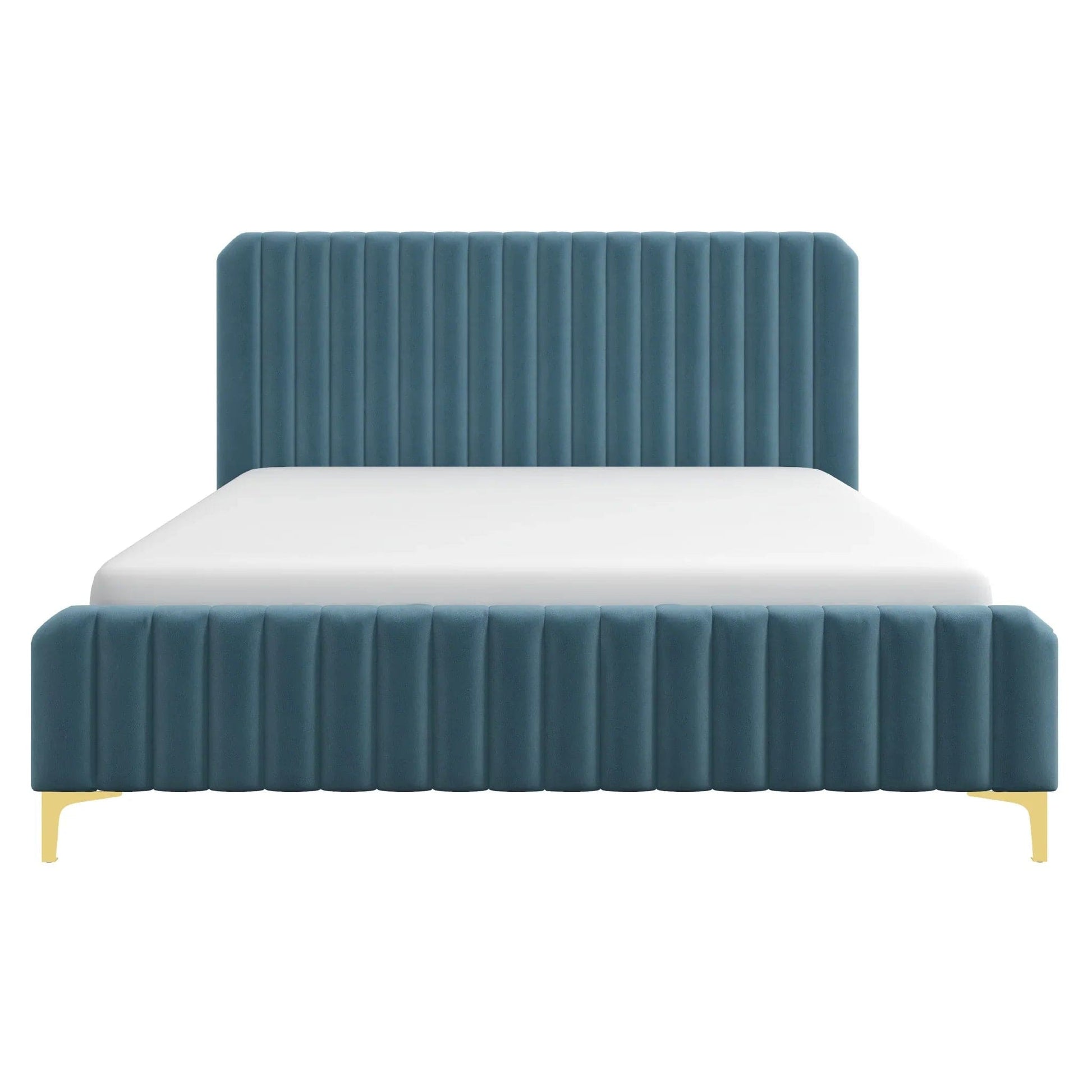Ashcroft Furniture Co Bed King / Sea Blue Bethany Velvet Upholstered Platform Bed