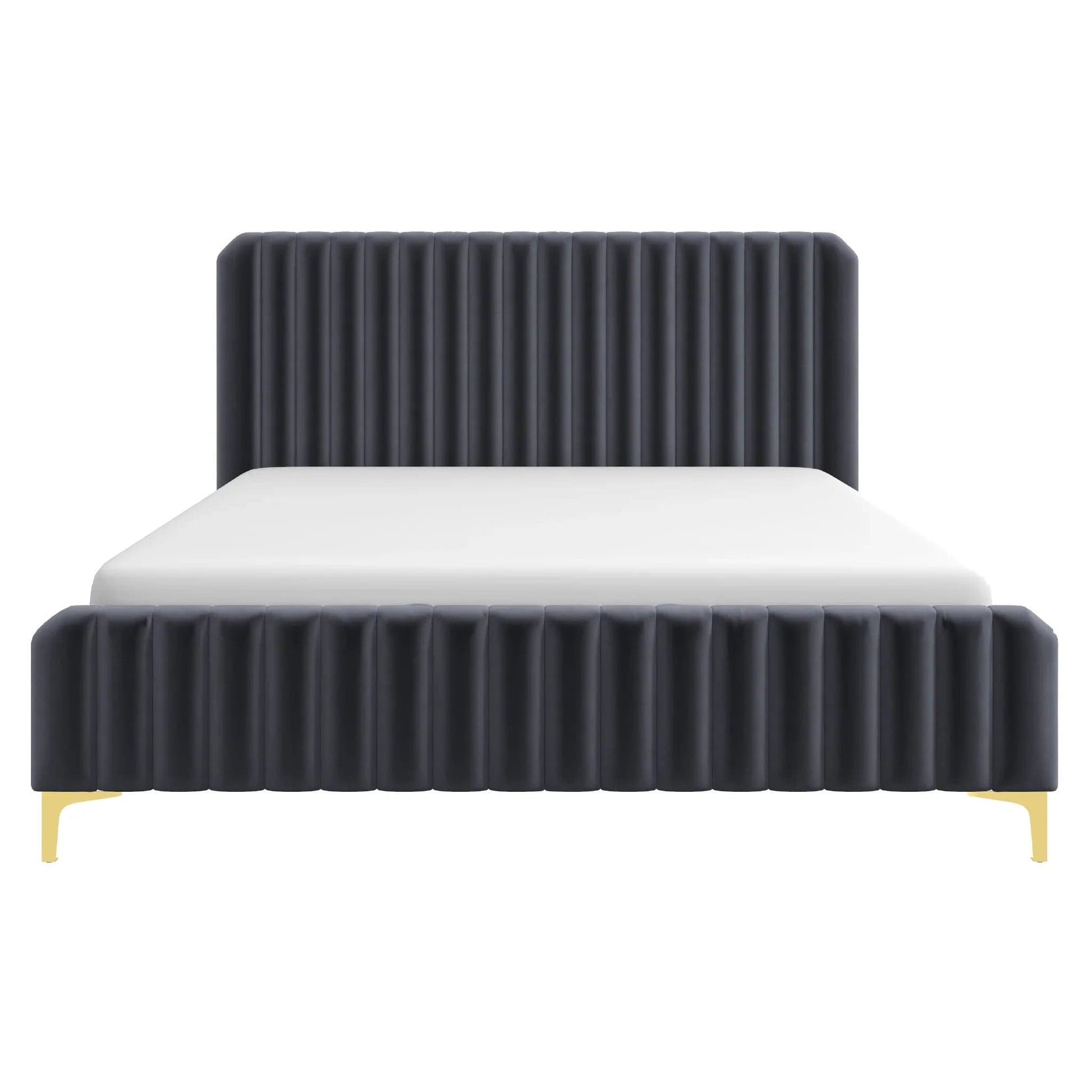 Ashcroft Furniture Co Bed King / Grey Bethany Velvet Upholstered Platform Bed