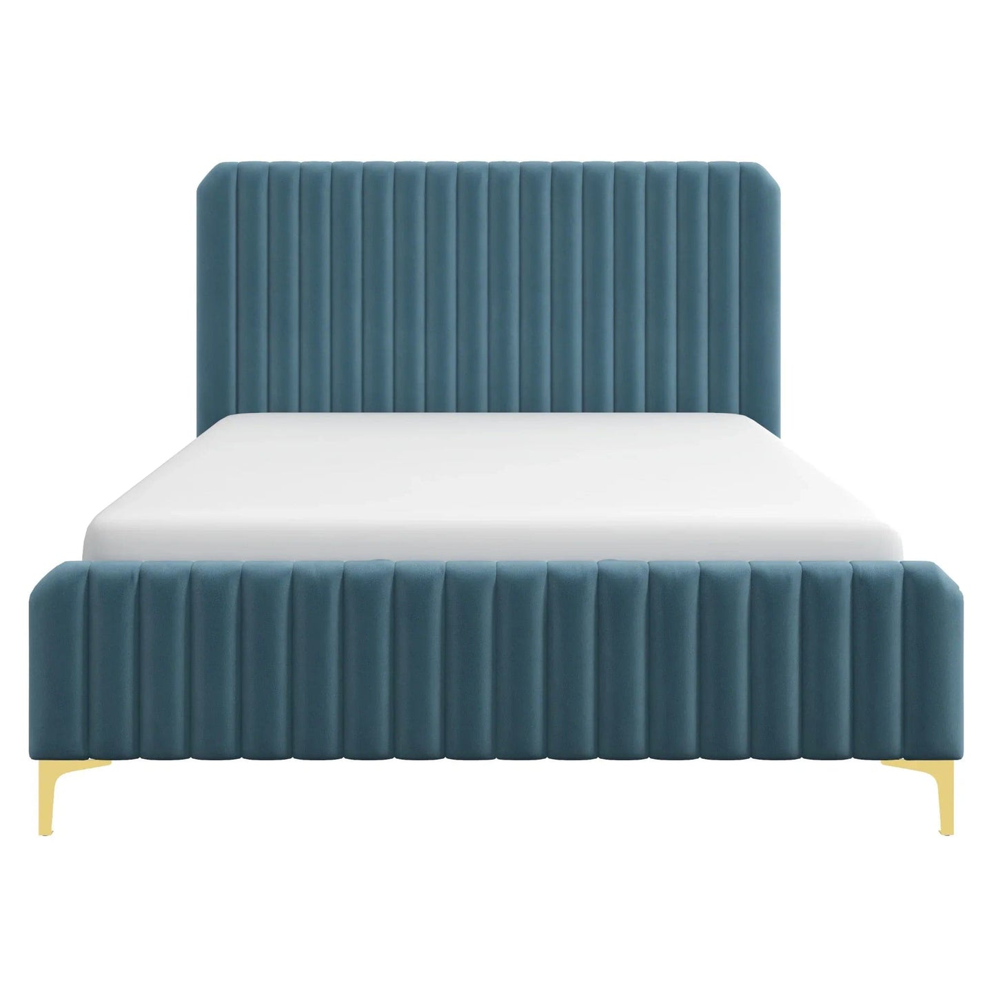 Ashcroft Furniture Co Bed Queen / Sea Blue Bethany Velvet Upholstered Platform Bed