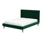 Ashcroft Furniture Co Bed Dillon Mid-Century Modern Dark Green Velvet Platform Bed(Queen Size)