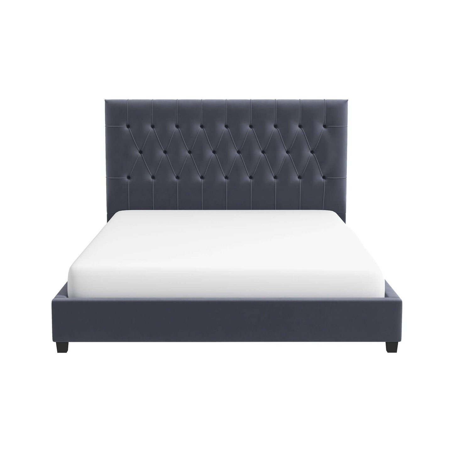 Ashcroft Furniture Co Bed Queen / Grey Donald Mid Century Modern Grey Velvet Platform Bed