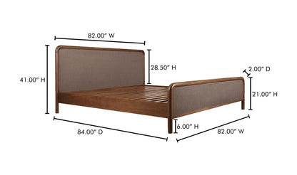 Moe's Home Collection Bed Rye King Bed Warm Brown Rye King Bed Warm Brown