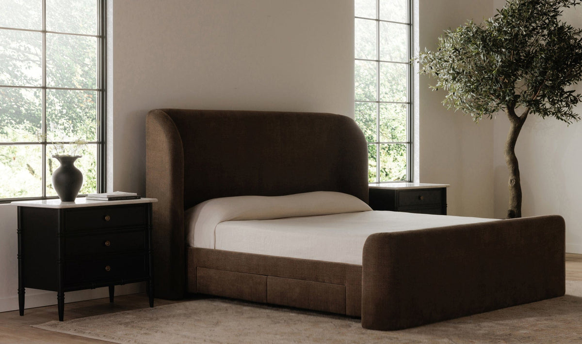 Moe's Home Collection Bed King Sophia King Storage Bed Brown Sophia King Storage Bed Brown