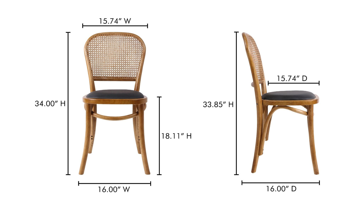 The Carpentry Shop Co. Bedford Dining Chair Light Brown - Set Of Two Bedford Dining Chair Light Brown - Set Of Two