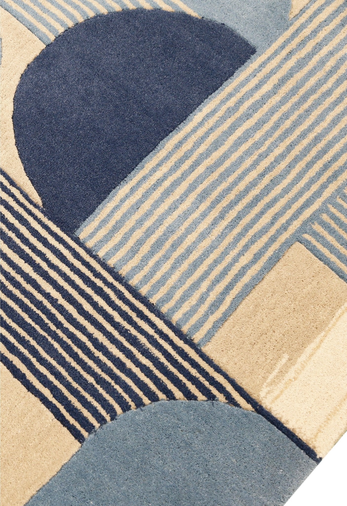 Beige And Gray Modern Stripes Hand Tufted 4x6 Wool Rug