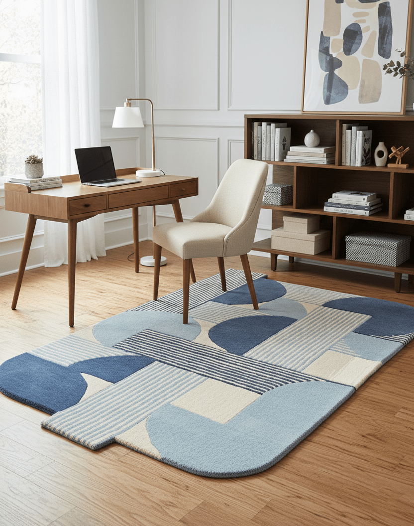 Beige And Gray Modern Stripes Hand Tufted 4x6 Wool Rug