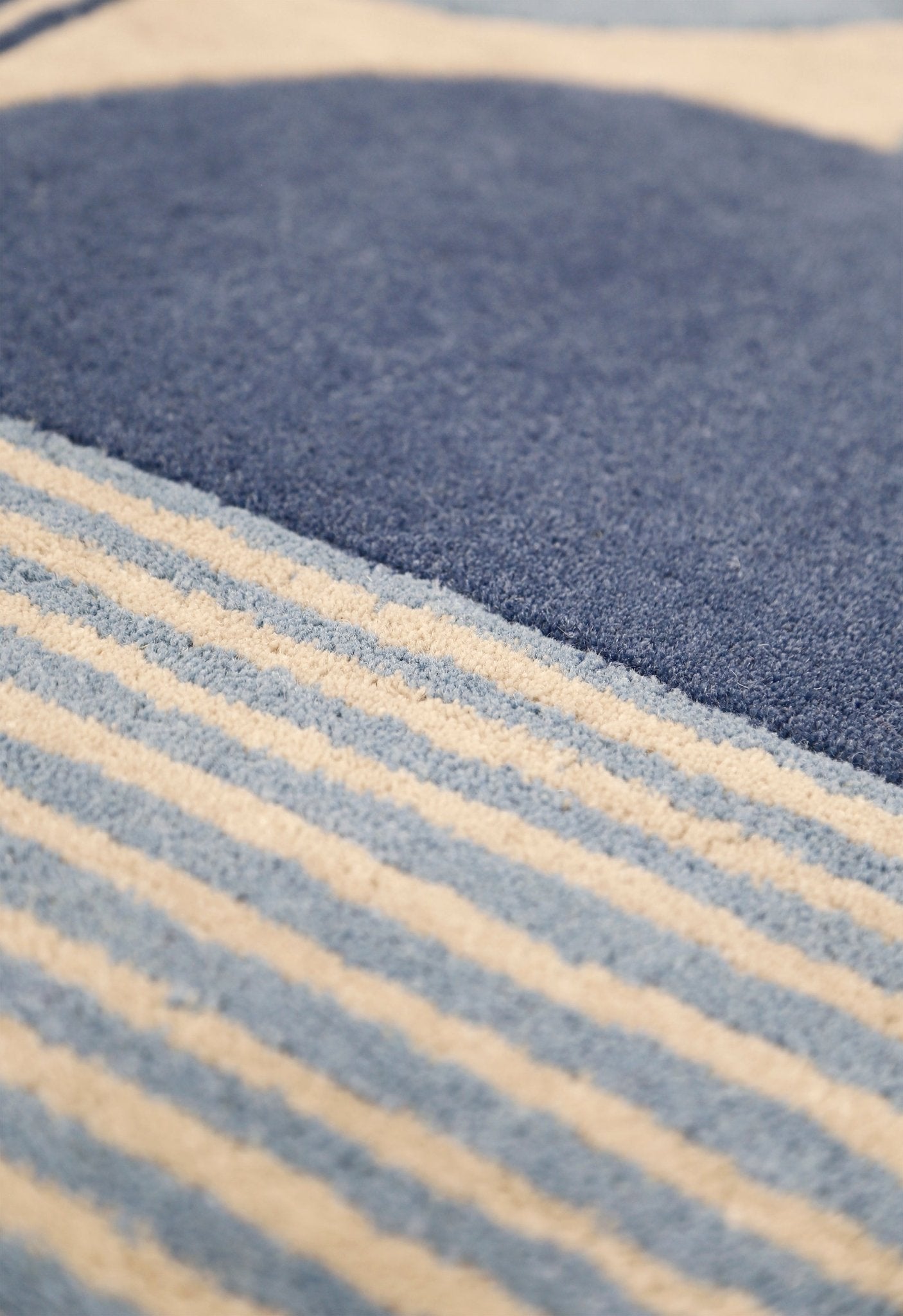 Beige And Gray Modern Stripes Hand Tufted 4x6 Wool Rug