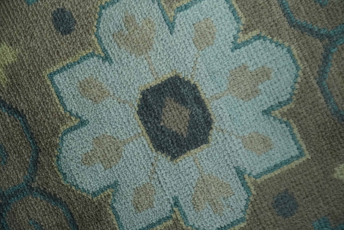 Beige, Brown and Silver Hand Knotted Traditional Multi size wool Area Rug.