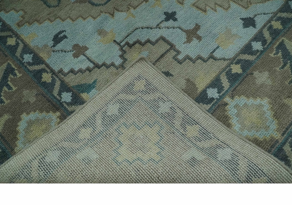 Beige, Brown and Silver Hand Knotted Traditional Multi size wool Area Rug.
