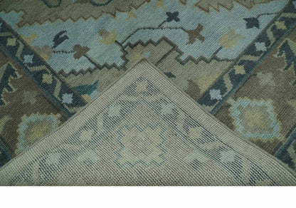 Beige, Brown and Silver Hand Knotted Traditional Multi size wool Area Rug.