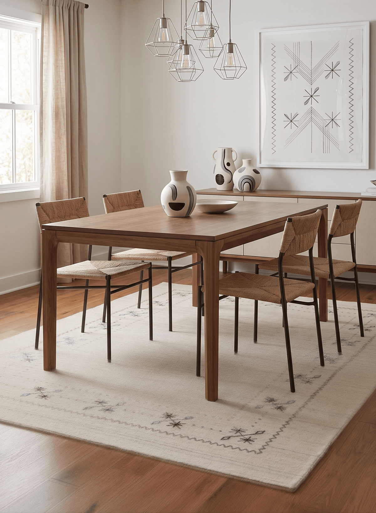Beige Gabbeh Border Design Hand Loomed Wool Area Rug.