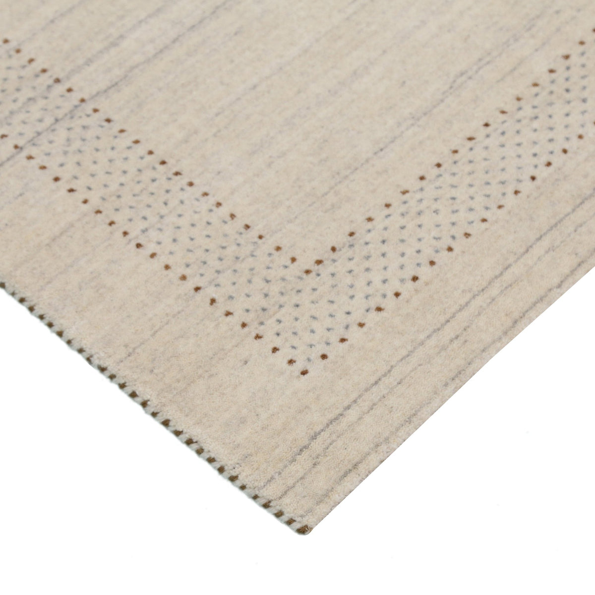 Beige Gabbeh Design Hand Loomed Wool Area Rug.