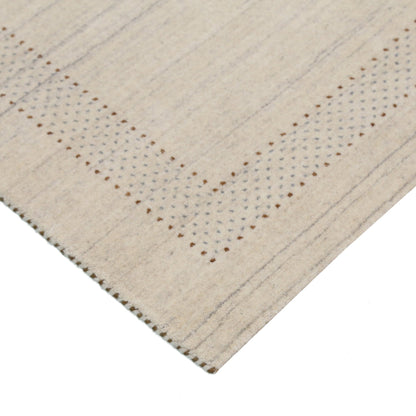 Beige Gabbeh Design Hand Loomed Wool Area Rug.