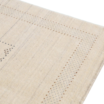 Beige Gabbeh Design Hand Loomed Wool Area Rug.